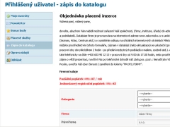 Vložení zápisu do Katalogu firem a služeb